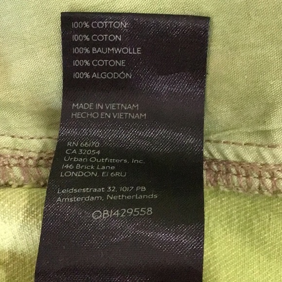 BDG High Rise Loose Baggy Lime Green Pants Size 24 NEW - Picture 9 of 9